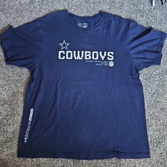 NFL Dallas Cowboys XL Blue and White Star and Spellout Short Sleeve Shirt - Picture 1 of 7